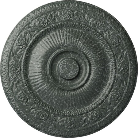 Ekena Millwork Neuveau Ceiling Medallion (Fits Canopies up to 6 3/8"), 24 1/4"OD x 2"P, Athenian Green Crackle CM24NAAGC